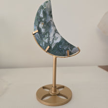 Load image into Gallery viewer, Moss Agate Moon with Stand