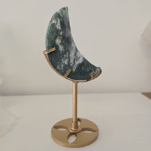Load image into Gallery viewer, Moss Agate Moon with Stand