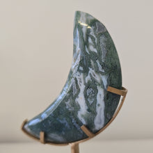 Load image into Gallery viewer, Moss Agate Moon with Stand