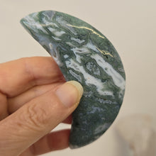 Load image into Gallery viewer, Moss Agate Moon with Stand