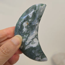 Load image into Gallery viewer, Moss Agate Moon with Stand