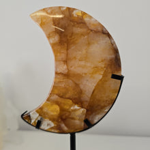 Load image into Gallery viewer, Golden Healer Quartz Crescent Moon with Stand