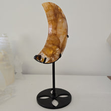 Load image into Gallery viewer, Golden Healer Quartz Crescent Moon with Stand