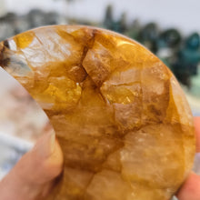 Load image into Gallery viewer, Golden Healer Quartz Crescent Moon with Stand