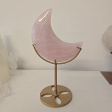 Load image into Gallery viewer, Rose Quartz Moon with Stand