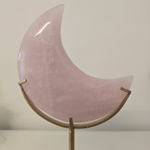 Load image into Gallery viewer, Rose Quartz Moon with Stand