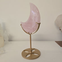 Load image into Gallery viewer, Rose Quartz Moon with Stand