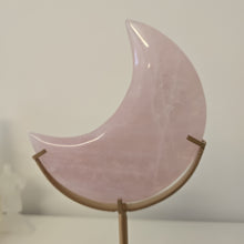 Load image into Gallery viewer, Rose Quartz Moon with Stand