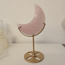 Load image into Gallery viewer, Rose Quartz Moon with Stand