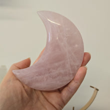 Load image into Gallery viewer, Rose Quartz Moon with Stand