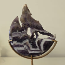 Load image into Gallery viewer, Chevron Amethyst Moon Howling Wolf