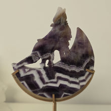 Load image into Gallery viewer, Chevron Amethyst Moon Howling Wolf