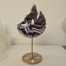 Load image into Gallery viewer, Chevron Amethyst Moon Howling Wolf