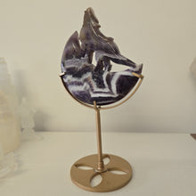 Load image into Gallery viewer, Chevron Amethyst Moon Howling Wolf
