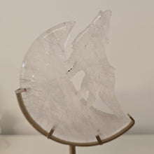 Load image into Gallery viewer, Clear Quartz Moon Howling Wolf