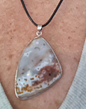 Load image into Gallery viewer, Natural Grey Agate Silver Pendant
