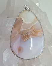Load image into Gallery viewer, Natural Grey Agate Silver Pendant