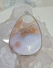 Load image into Gallery viewer, Natural Grey Agate Silver Pendant