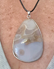 Load image into Gallery viewer, Natural Grey Agate Silver Pendant