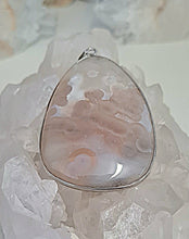 Load image into Gallery viewer, Natural Grey Agate Silver Pendant
