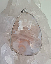 Load image into Gallery viewer, Natural Grey Agate Silver Pendant