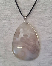 Load image into Gallery viewer, Natural Grey Agate Silver Pendant