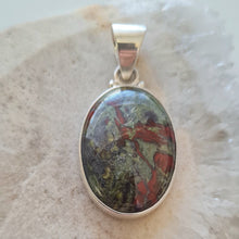 Load image into Gallery viewer, Dragon Blood Jasper Sterling Silver Pendant