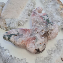 Load image into Gallery viewer, Pink Amethyst Butterfly with Green Jasper inclusions