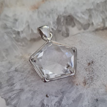 Load image into Gallery viewer, Clear Quartz Faceted Sterling Silver Pendant