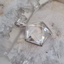 Load image into Gallery viewer, Clear Quartz Faceted Sterling Silver Pendant