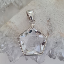 Load image into Gallery viewer, Clear Quartz Faceted Sterling Silver Pendant