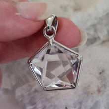 Load image into Gallery viewer, Clear Quartz Faceted Sterling Silver Pendant