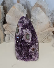 Load image into Gallery viewer, Amethyst with Stalactite Eyes Cutbase