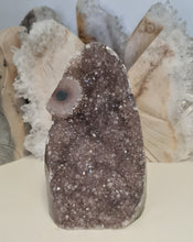 Load image into Gallery viewer, Amethyst with Stalactite Eyes Cutbase
