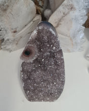 Load image into Gallery viewer, Amethyst with Stalactite Eyes Cutbase