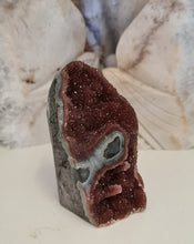 Load image into Gallery viewer, Red Amethyst with Stalactite Eyes Cutbase