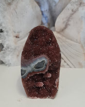 Load image into Gallery viewer, Red Amethyst with Stalactite Eyes Cutbase