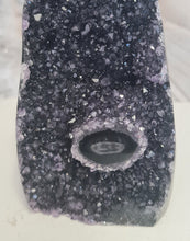 Load image into Gallery viewer, Amethyst with Stalactite Eyes Cutbase