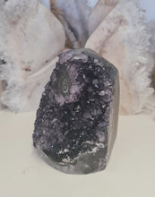 Load image into Gallery viewer, Amethyst with Stalactite Eyes Cutbase