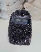 Load image into Gallery viewer, Amethyst with Stalactite Eyes Cutbase