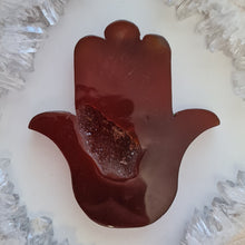 Load image into Gallery viewer, Carnelian Hamsa Hand with Stand