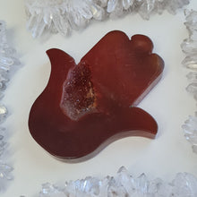 Load image into Gallery viewer, Carnelian Hamsa Hand with Stand