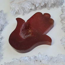 Load image into Gallery viewer, Carnelian Hamsa Hand with Stand