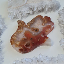Load image into Gallery viewer, Carnelian Hamsa Hand with Stand