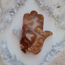 Load image into Gallery viewer, Carnelian Hamsa Hand with Stand