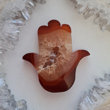 Load image into Gallery viewer, Carnelian Hamsa Hand with Stand