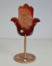 Load image into Gallery viewer, Carnelian Hamsa Hand with Stand