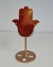 Load image into Gallery viewer, Carnelian Hamsa Hand with Stand