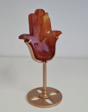 Load image into Gallery viewer, Carnelian Hamsa Hand with Stand