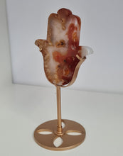 Load image into Gallery viewer, Carnelian Hamsa Hand with Stand